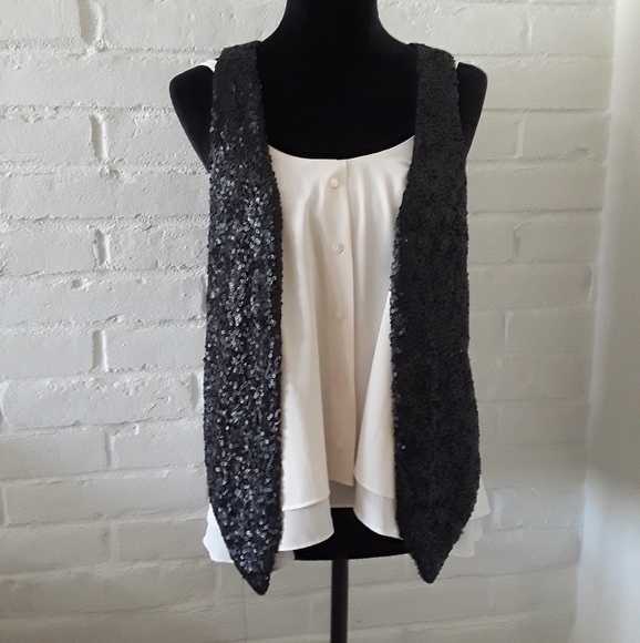 Other - Sequined Tuxedo Vest